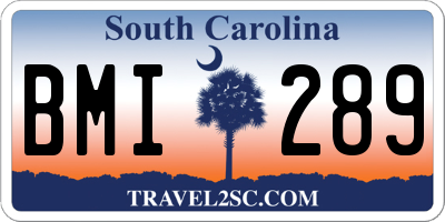 SC license plate BMI289