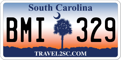 SC license plate BMI329