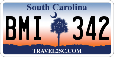 SC license plate BMI342