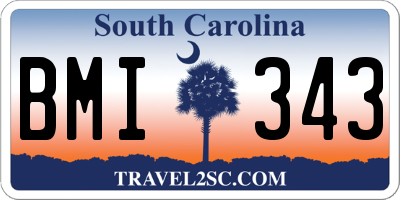SC license plate BMI343