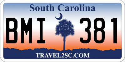 SC license plate BMI381