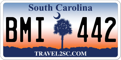 SC license plate BMI442