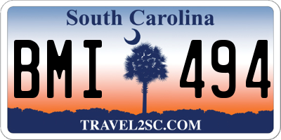 SC license plate BMI494