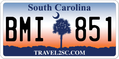 SC license plate BMI851