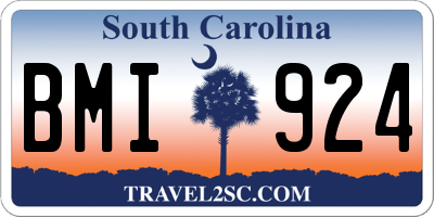 SC license plate BMI924