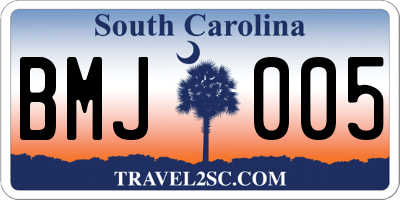 SC license plate BMJ005