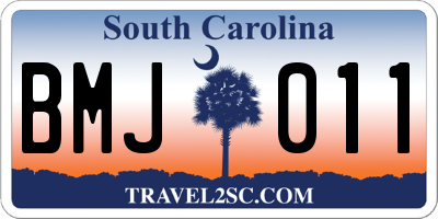SC license plate BMJ011