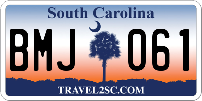 SC license plate BMJ061