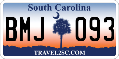 SC license plate BMJ093