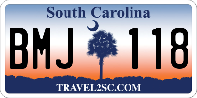 SC license plate BMJ118