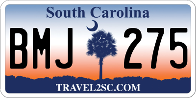 SC license plate BMJ275