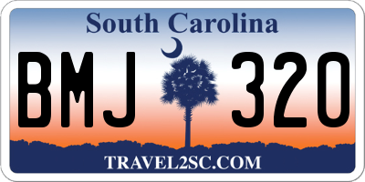 SC license plate BMJ320