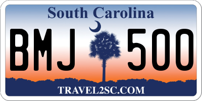 SC license plate BMJ500