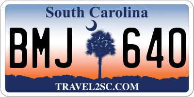 SC license plate BMJ640