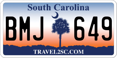 SC license plate BMJ649