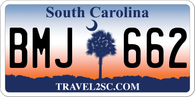 SC license plate BMJ662