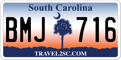 SC license plate BMJ716