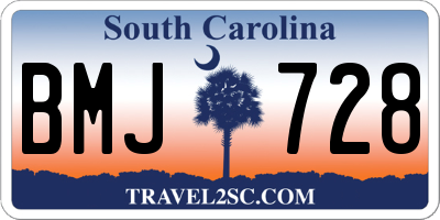 SC license plate BMJ728