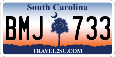 SC license plate BMJ733