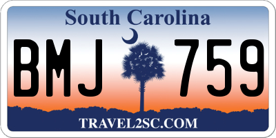 SC license plate BMJ759