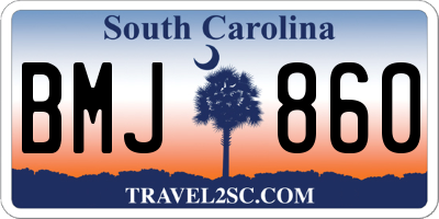 SC license plate BMJ860