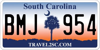 SC license plate BMJ954