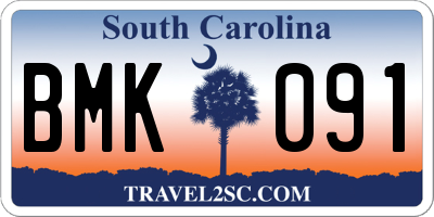 SC license plate BMK091