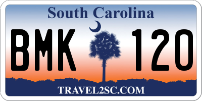 SC license plate BMK120