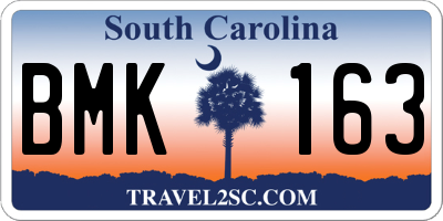 SC license plate BMK163