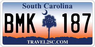 SC license plate BMK187