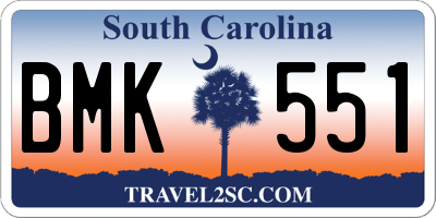SC license plate BMK551