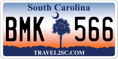 SC license plate BMK566
