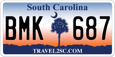 SC license plate BMK687