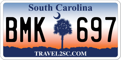 SC license plate BMK697