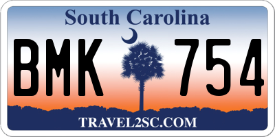 SC license plate BMK754