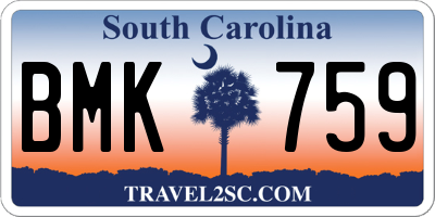 SC license plate BMK759