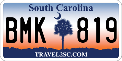 SC license plate BMK819