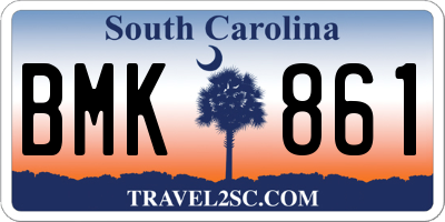 SC license plate BMK861