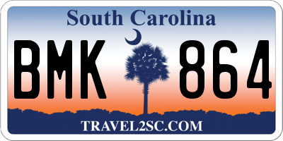 SC license plate BMK864