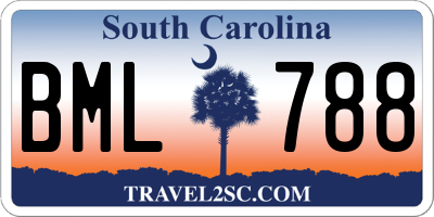 SC license plate BML788