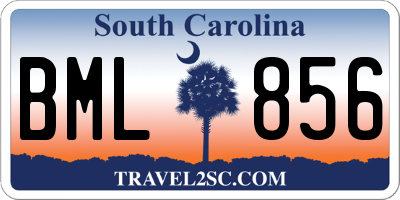SC license plate BML856