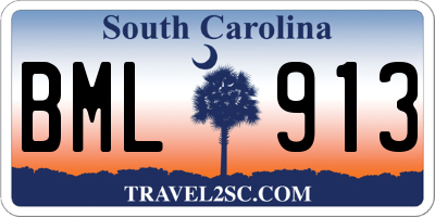 SC license plate BML913