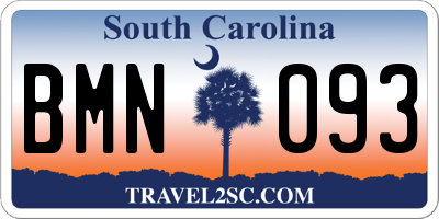 SC license plate BMN093