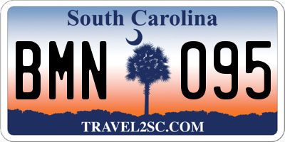 SC license plate BMN095