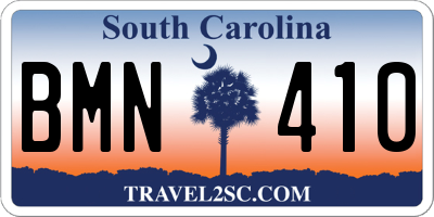 SC license plate BMN410