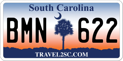 SC license plate BMN622
