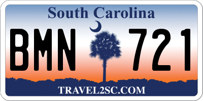 SC license plate BMN721