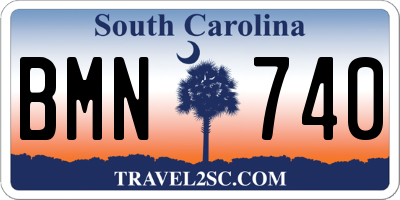 SC license plate BMN740