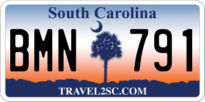 SC license plate BMN791