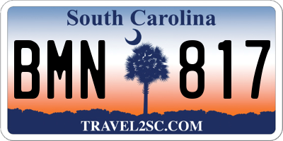 SC license plate BMN817